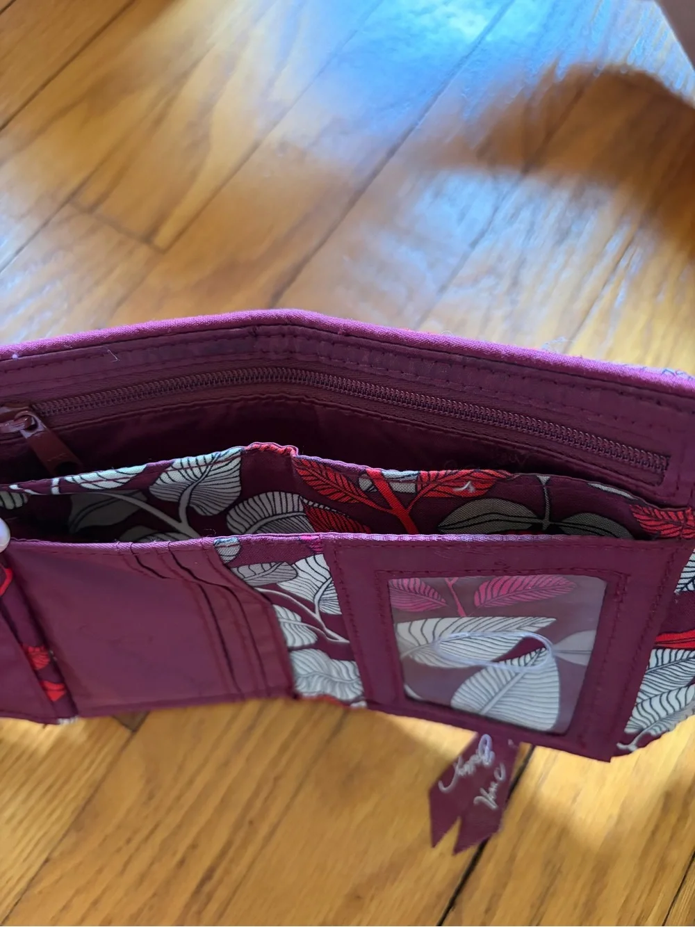 Vera Bradley Pink Floral Quilted Fold-Over Wallet - Picture 5 of 5